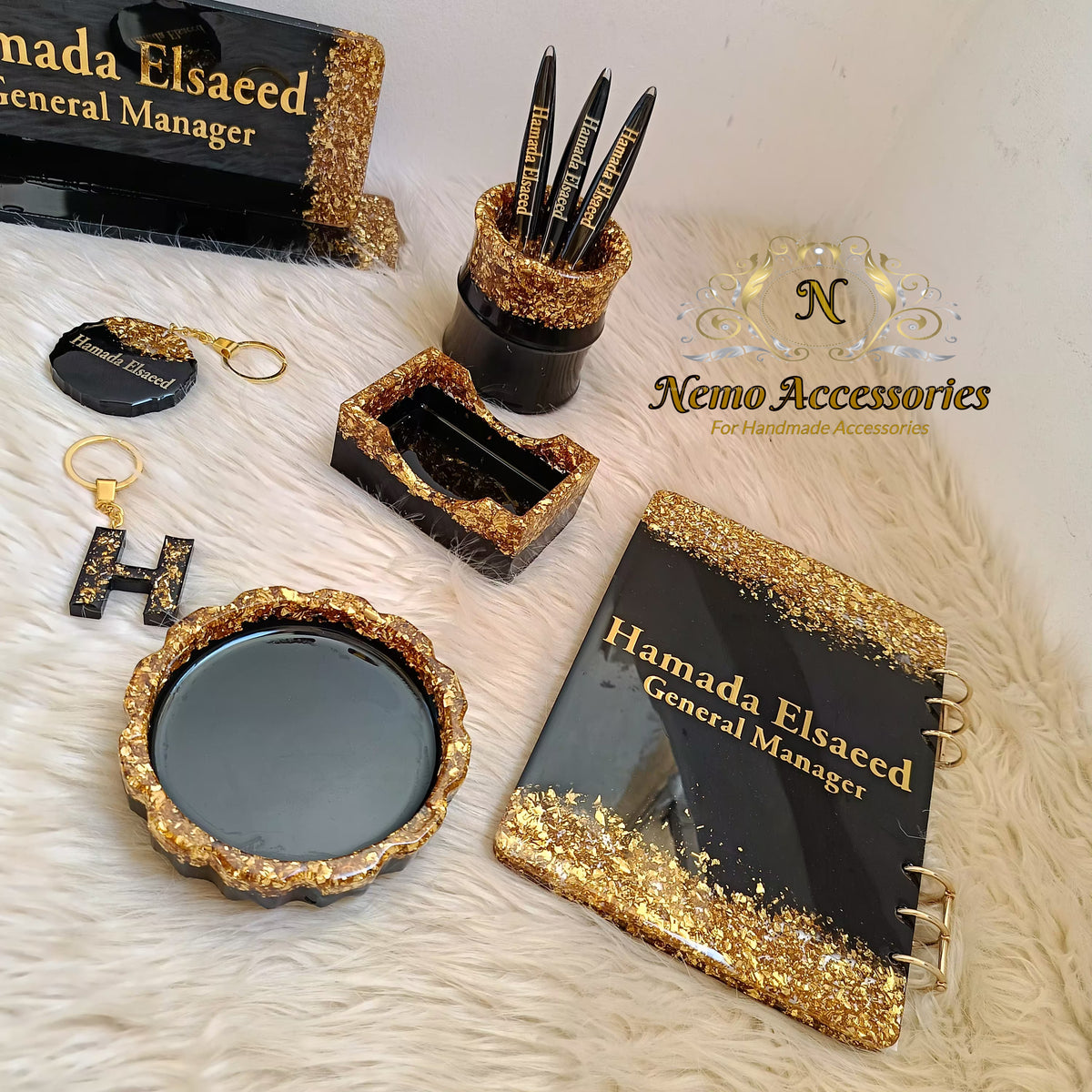 طقم مكتب الريزن الاسود