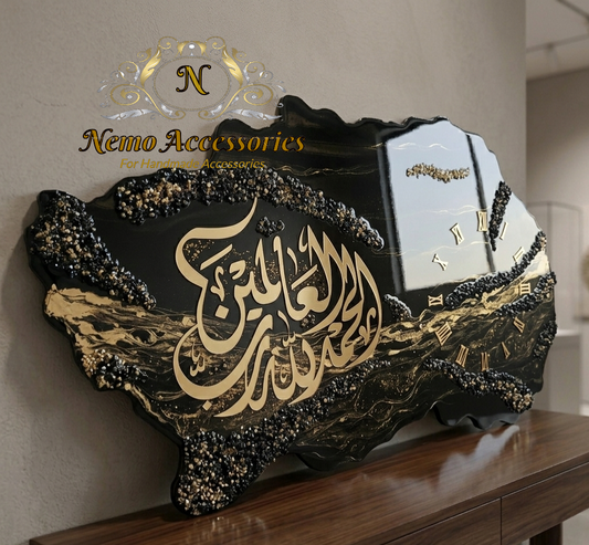 تابلو -ساعة من الريزن و الاحجار