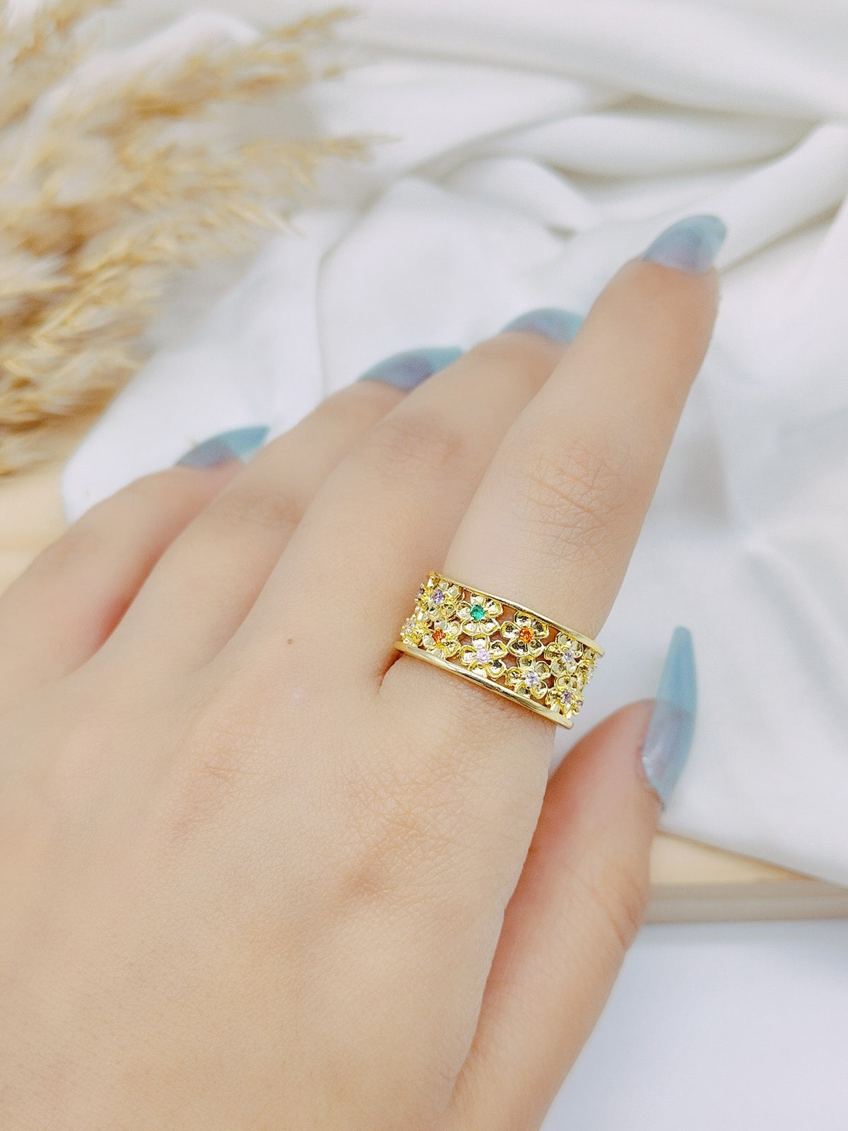 gold - plated free size ring