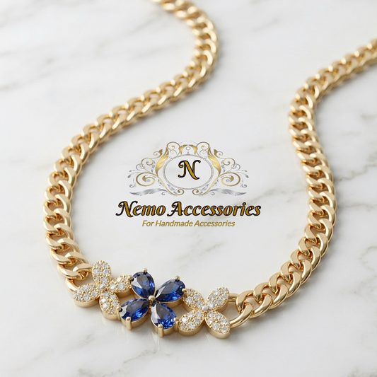blue zircon gold - plated necklace