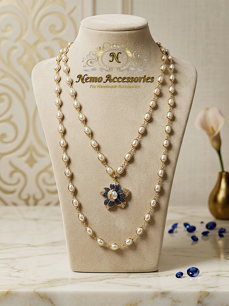 zircon flower necklace